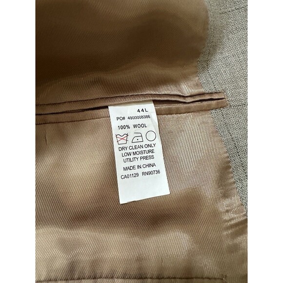 CALVIN KLEIN 100% Wool‎ Gray Men's Suit Coat Sport Coat Blazer Jacket Lined 44L - Picture 11 of 11
